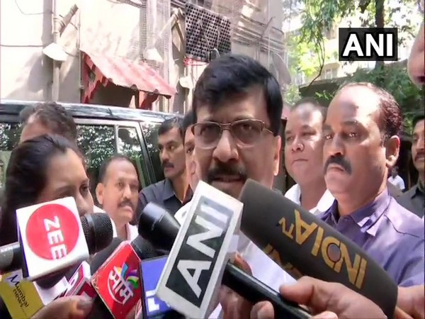 Shiv Sena leader Sanjay Raut speaks to media in Mumbai on Wednesday [Photo/ANI]