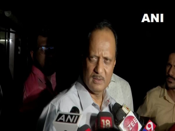 NCP leader Ajit Pawar talking to media persons in Mumbai on Monday