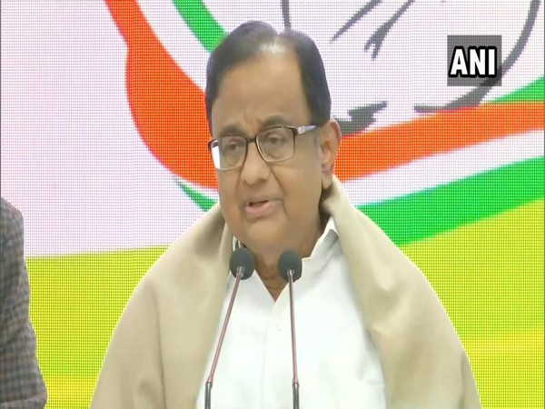 P Chidambaram addressing press conference in New Delhi on Monday