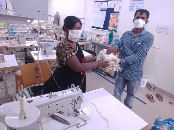 Women at GMR Varalakshmi Foundation Hyderabad centre are stitching masks and PPE to fight pandemic [Photo/ANI]
