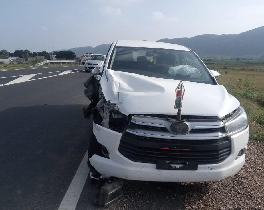 A person died while another suffered injuries after a car from the convoy of the Andhra Pradesh Education Minister allegedly hit a bike on Thursday in Prakasam district. 