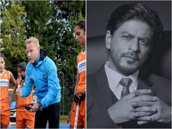Women's coach Sjoerd Marijne (L) and Shah Rukh Khan (R)