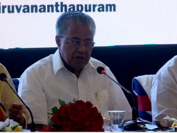 Kerala Chief Minister Pinarayi Vijayan heading a high level meet in Thiruvananthapuram. Photo/ANI
