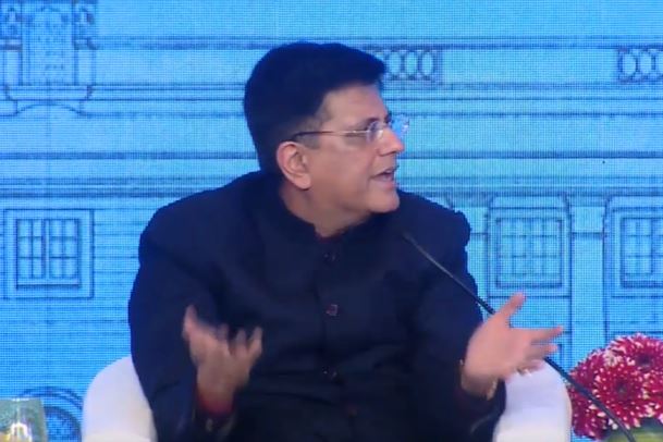 Union Commerce Minister Piyush Goyal speaking at the Raisina Dialogue 2020 in New Delhi on Thursday. (photo/ORF twitter handle)