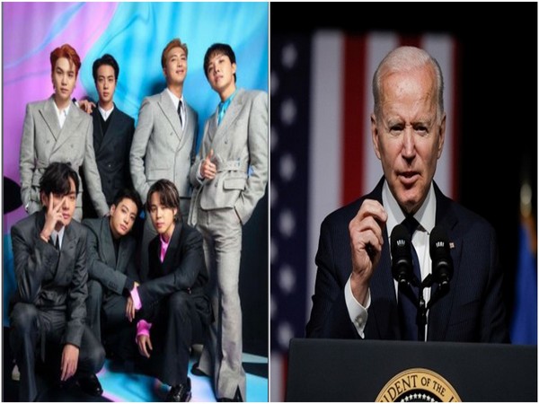 BTS members and US President Joe Biden