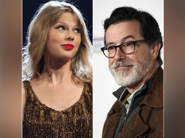 Taylor Swift and Stephen Colbert