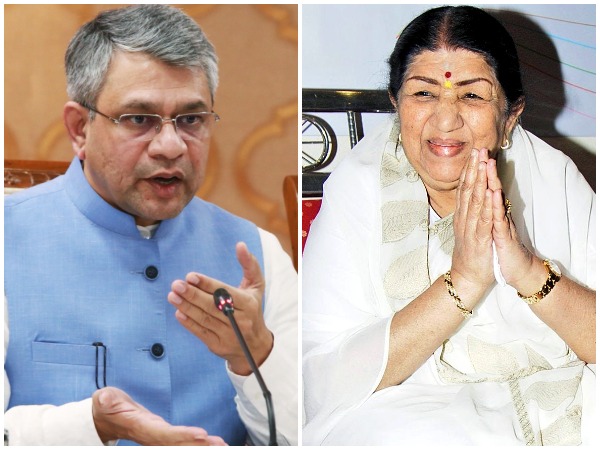 Union Minister Ashwini Vaishnaw and singing icon Lata Mangeshkar (File Photos)