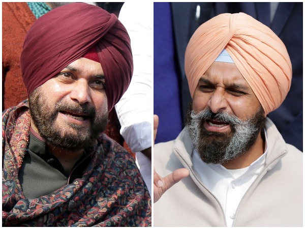 Congress's Navjot Sindh Sidhu (L) and SAD's Bikram Singh Majithia (R)