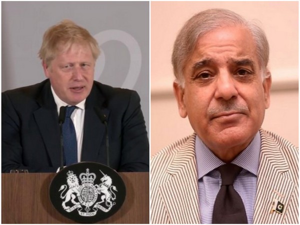 UK PM Boris Johnson (Left) and Pakistan PM Shehbaz Sharif (Right)