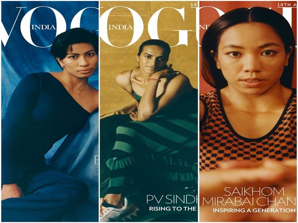 Lovlina Borgohain, PV Sindhu, Saikhom Mirabai Chanu (Image: VOGUE India Twitter)