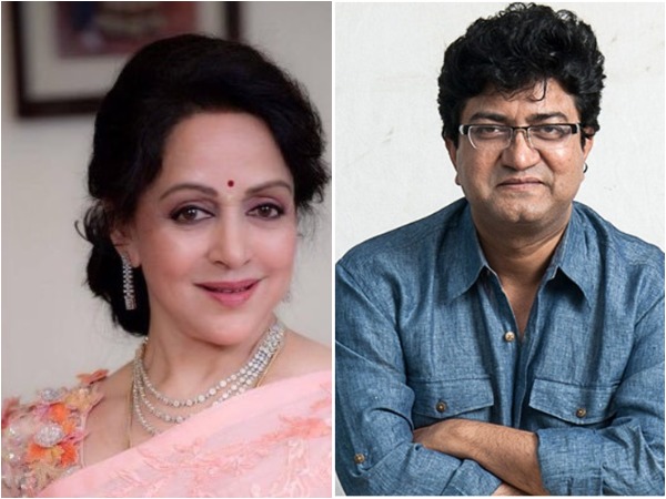 Hema Malini and Prasoon Joshi (Image source: Twitter)
