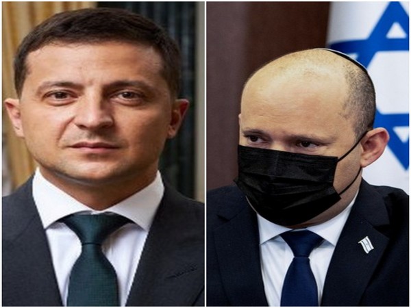 Ukrainian President Volodymyr Zelenskyy (left) and Israel Prime Minister Naftali Bennett (right)