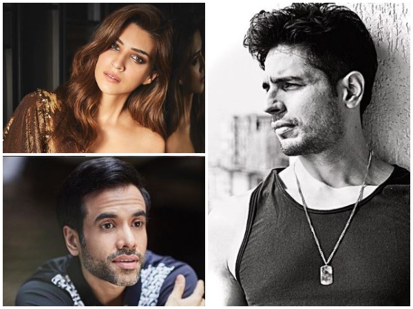 Bollywood actors Sidharth Malhotra, Tusshar Kapoor, and  Kriti Sanon (Image courtesy: Instagram)
