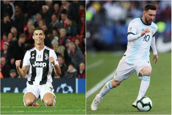 Cristiano Ronaldo (L) and Lionel Messi (R)