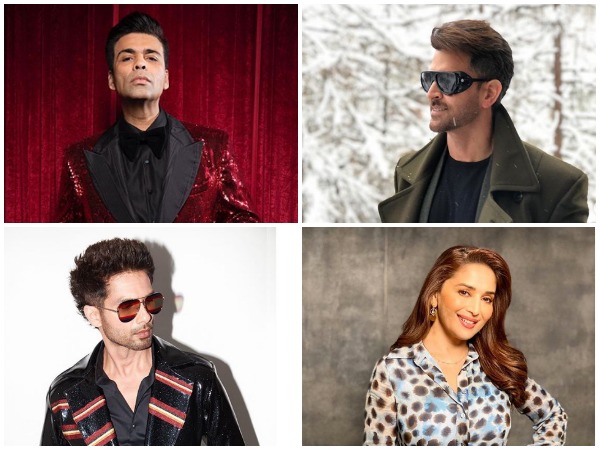 Filmmaker Karan Johar and actors Madhuri Dixit, Hrithik Roshan, Shahid Kapoor (Image courtesy: Instagram) 