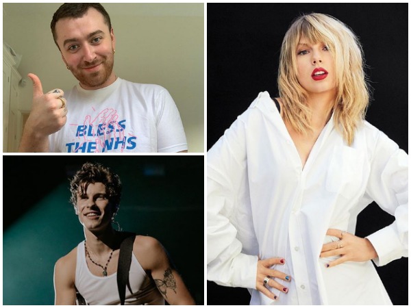 Singers Taylor Swift, Sam Smith and Shawn Mendes (Image courtesy: Instagram) 