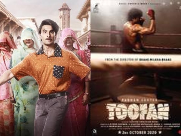 Posters of films 'Jayeshbhai Jordaar' and 'Toofan'