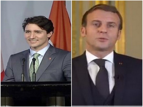 Canadian Prime Minister Justin Trudeau and French President Emmanuel Macron (File Photo)