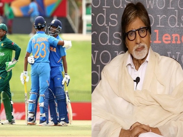 Yashasvi Jaiswal and Divyaansh Saxena in the middle during the run-chase and Amitabh Bachchan (Image Source: Twitter)