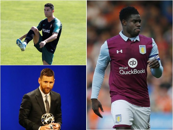 Cristiano Ronaldo, Lionel Messi and Micah Richards 