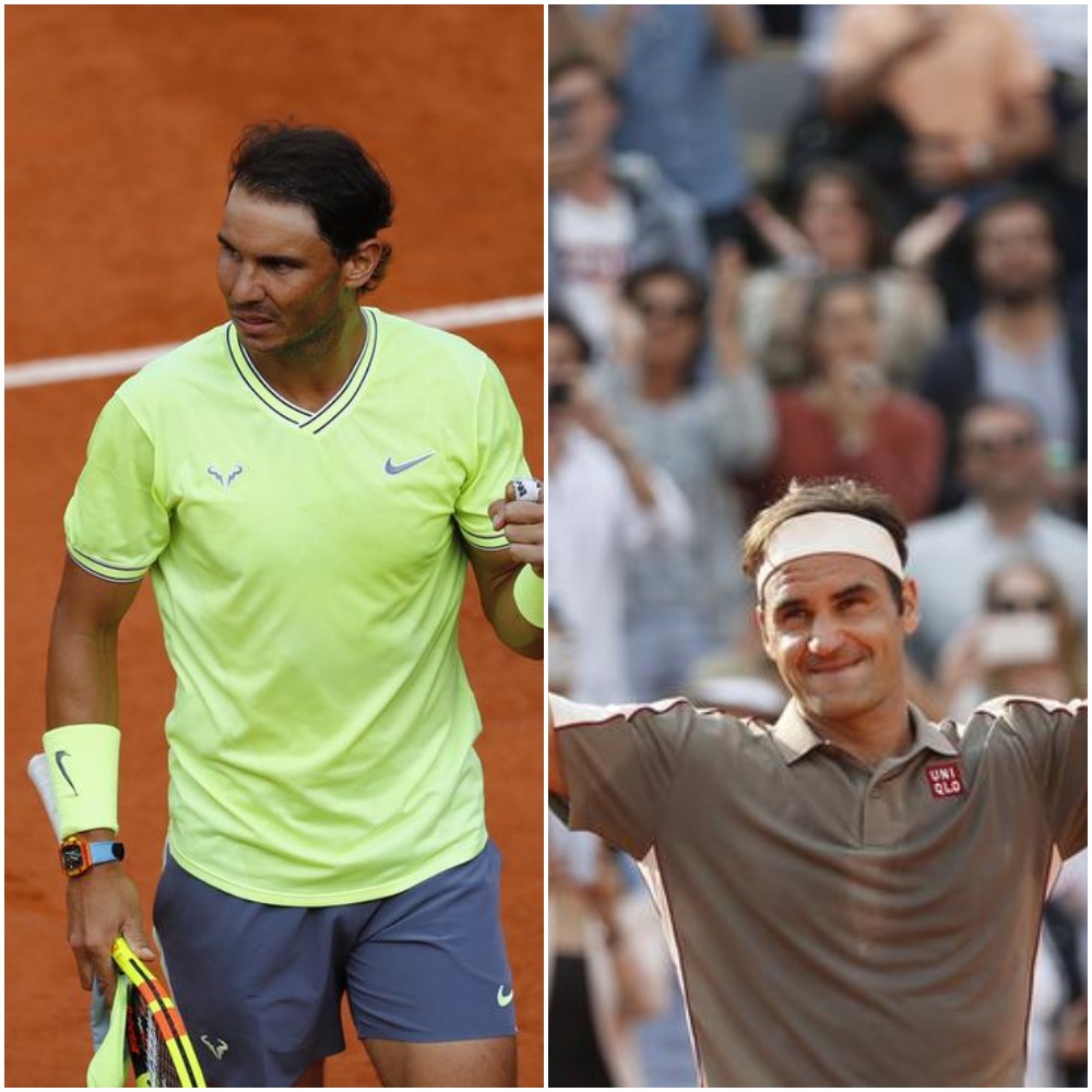 Rafael Nadal (L) and Roger Federer (R)
