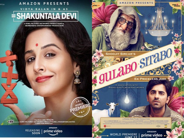 Posters of films 'Shakuntala Devi' and 'Gulabo Sitabo' (Image Source: social media)