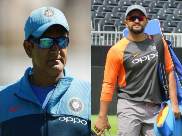 Anil Kumble (L) and Suresh Raina (R) 