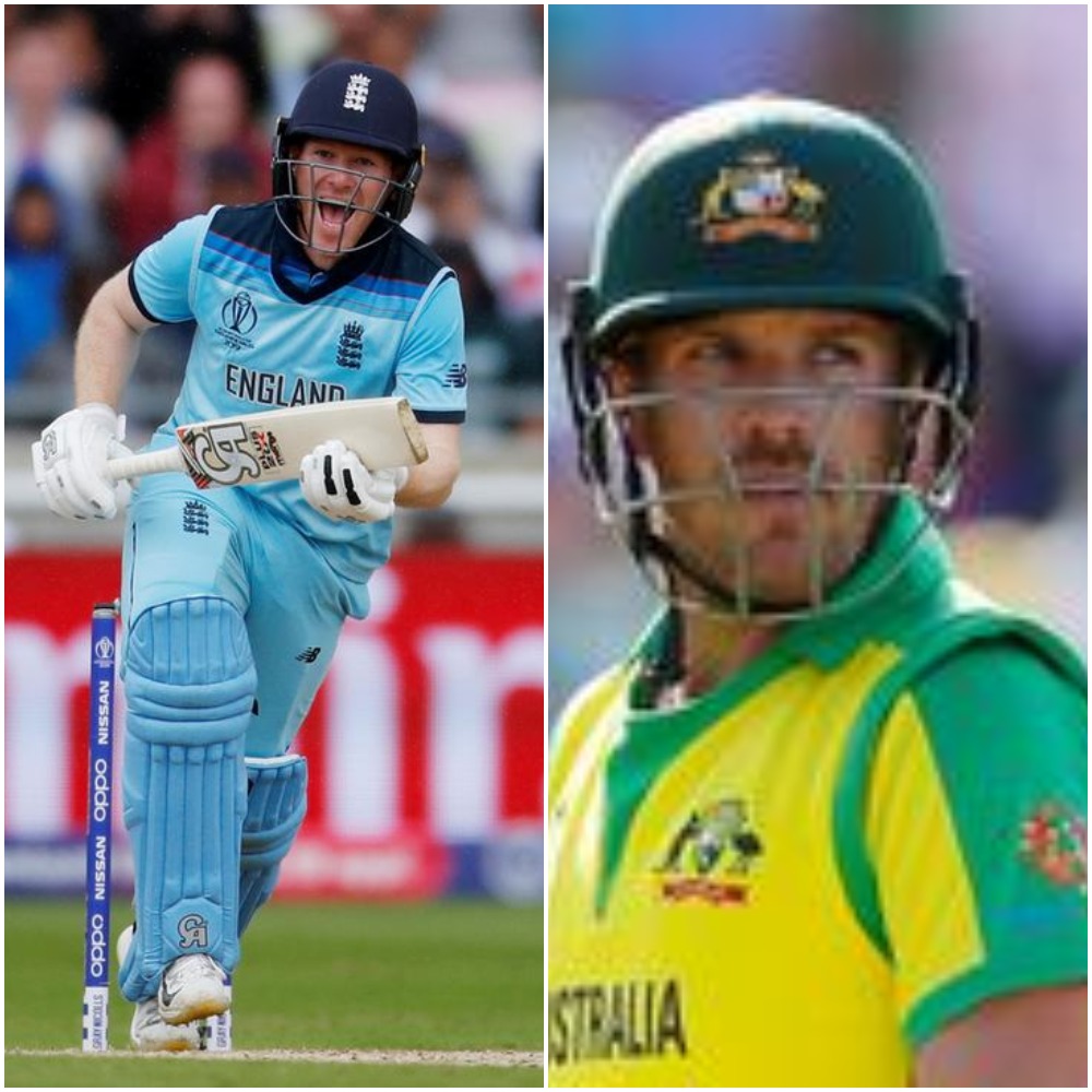 England skipper Eoin Morgan (L) and Australia captain Aaron Finch (R)