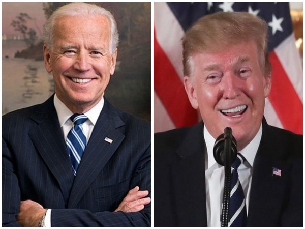 Former US Vice President and Democrat Joe Biden (L), incumbent US President and Republican Donald Trump (R)