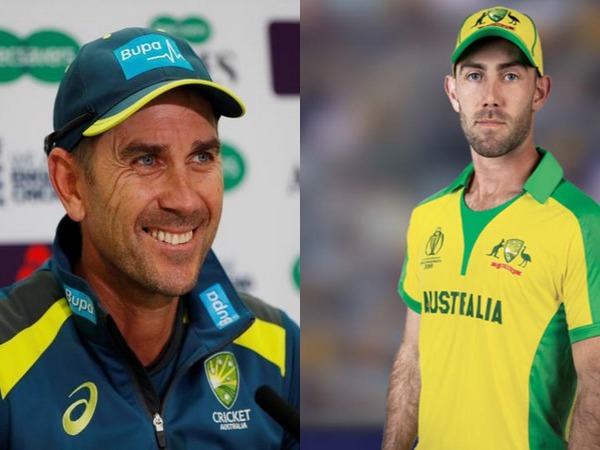 Justin Langer (L) and Glenn Maxwell (R) 
