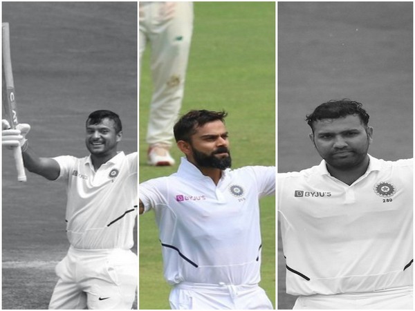 From L to R: Mayank Agarwal, Virat Kohli, Rohit Sharma  (Photo: BCCI's Twitter)