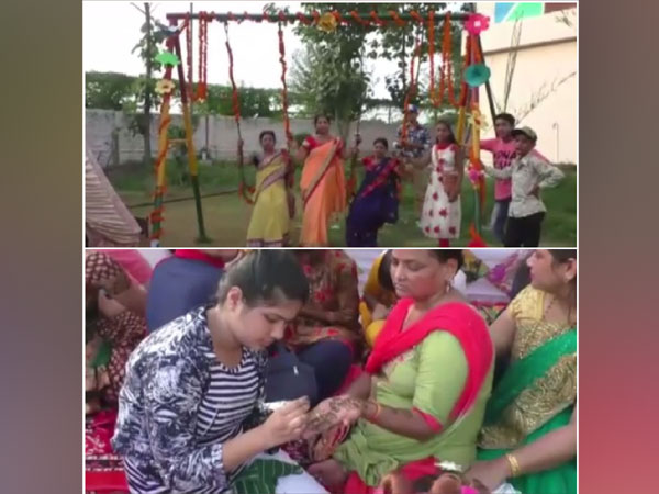 Ladies celebrating Hariyali Teej