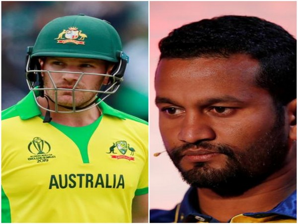 (L-R) Australian skipper Aaron Finch and Sri Lankan skipper Dimuth Karunaratne