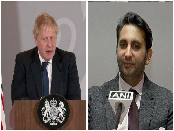 UK Prime Minister Boris Johnson (left) and Serum Institute of India CEO Adar Poonawala (right)
