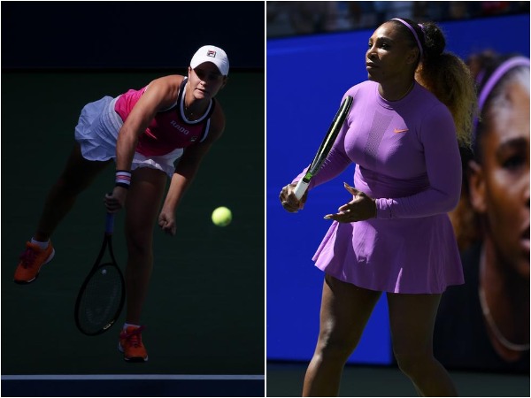 Ashleigh Barty (L) and Serena Williams (R) 