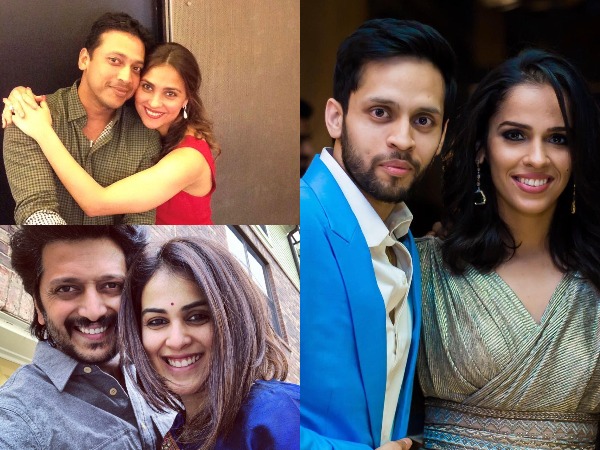 Lara Dutta and Mahesh Bhupathi, Saina Nehwal and Parupalli Kashyap, and Riteish, Genelia Deshmukh 