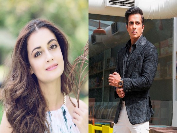 Actors Dia Mirza and Sonu Sood. 