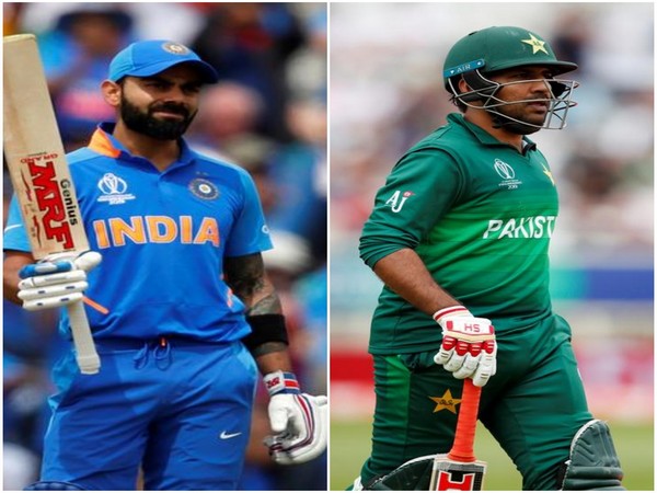 (L-R) Indian skipper Virat Kohli and Pakistan's skipper Sarfaraz Ahmed