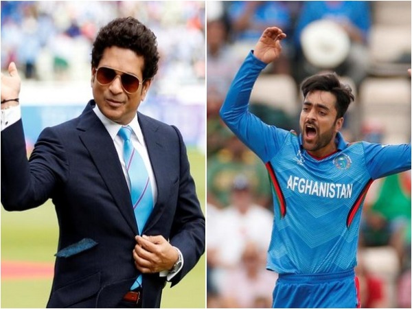 Sachin Tendulkar (L) and Rashid Khan (R)