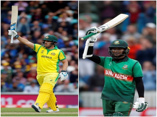 Aaron Finch (L) and Shakib Al Hasan (R)