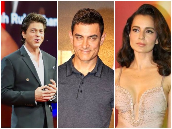 Shah Rukh Khan, Aamir Khan, and Kangana Ranaut