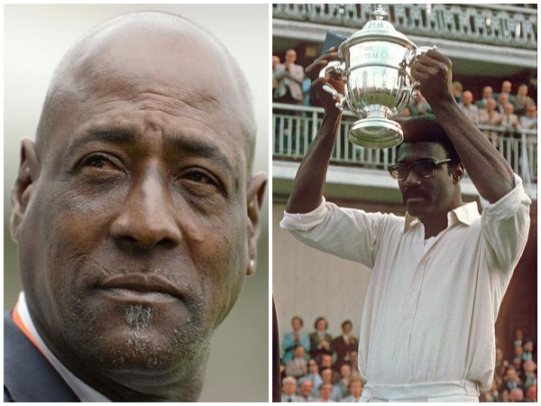 Vivian Richards (L) and Clive Lloyd with maiden World Cup trophy (R). (Photo/Vivian Richards Twitter)