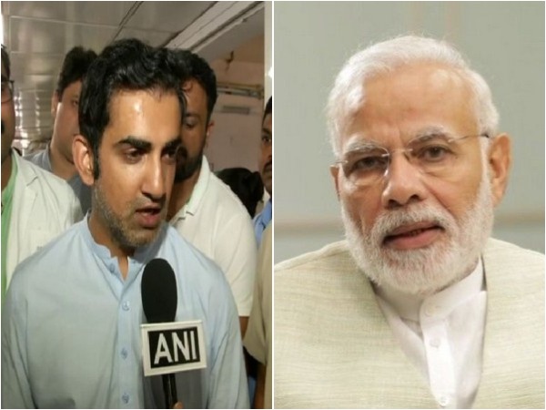 Gautam Gambhir (L) and Narendra Modi (R)