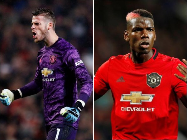 David de Gea (L) and Paul Pogba (R)