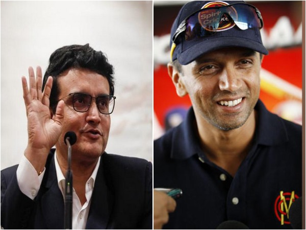 Sourav Ganguly (L) and Rahul Dravid (R)