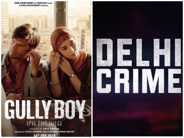Poster of Gully Boy and Delhi  Crime (Image courtesy: Instagram)