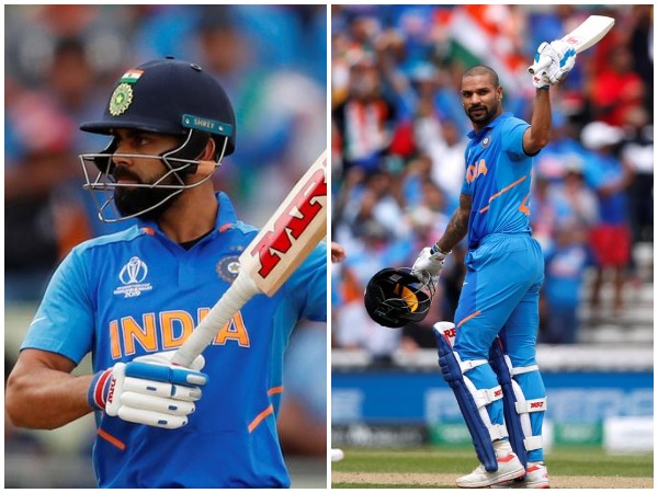 Virat Kohli (L) and Shikhar Dhawan (R)