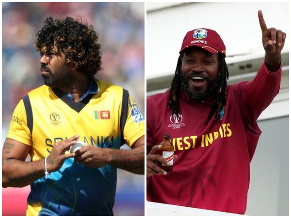 Lasith Malinga (L) and Chris Gayle (R)