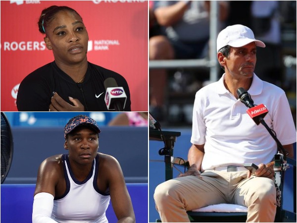 Serena Williams, Venus Williams and Carlos Ramos 