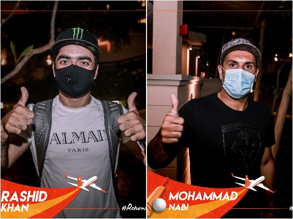 Rashid Khan (L) and Mohammad Nabi (R) (Photo/ SunRisers Hyderabad Twitter)